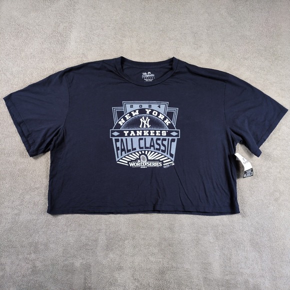 Majestic Threads Tops - Majestic Threads T-Shirt Womens 2XL Blue New York Yankees 99 Judge Cropped NWT